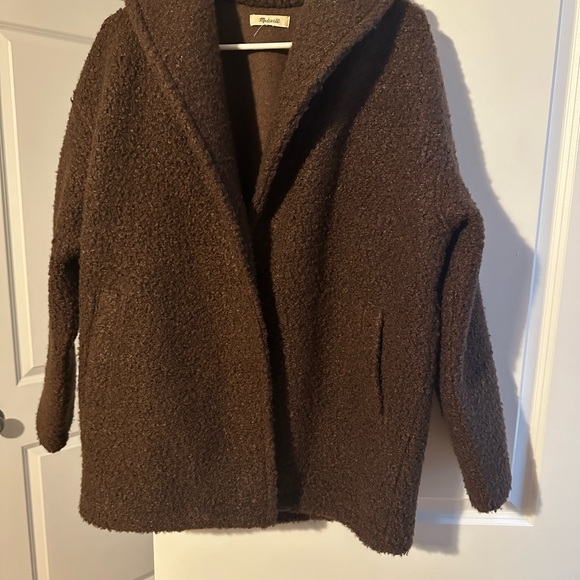 Madewell Pebbled Shearling Shawl Coat NWOT - Picture 5 of 5